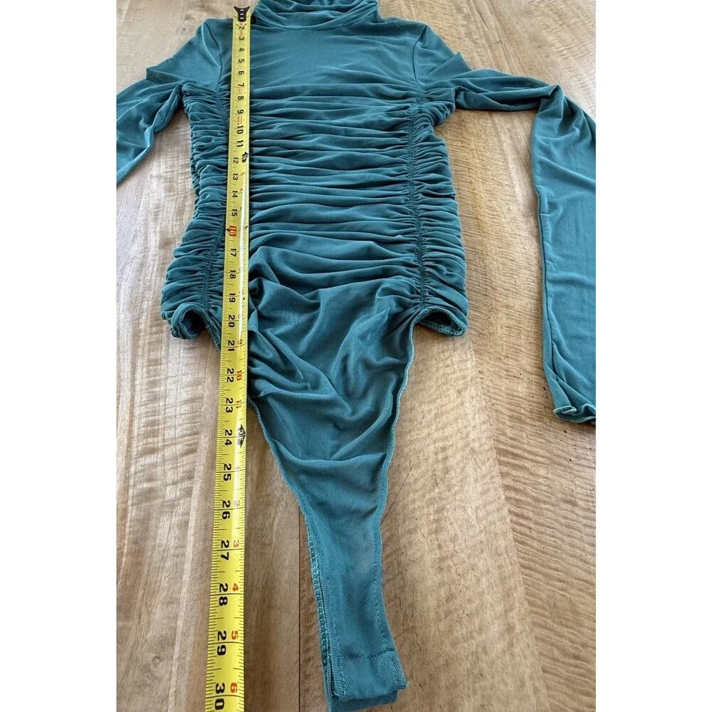 NWOT Free People Under It All Sheer Bodysuit Women Sz S Spruce Rushed Boho NWOT